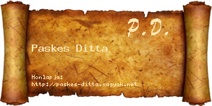 Paskes Ditta névjegykártya